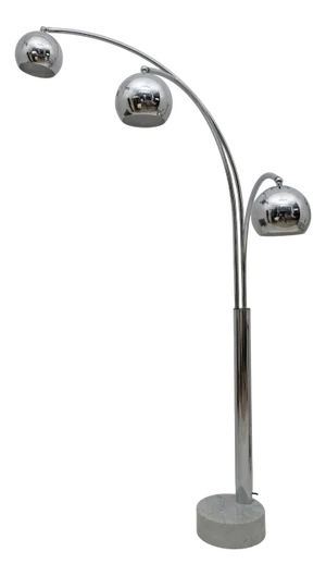 Mid-Century Modern Chromed Metal and Marble Floor Lamp attributed to Goffredo Reggiani for Reggiani, 1960s
