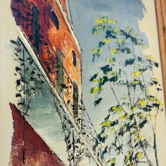 Mid-Century Modern Joseph Kadanec Oil Painting, "French Market Coffee Shop", 1960s For Sale - Image 3 of 10