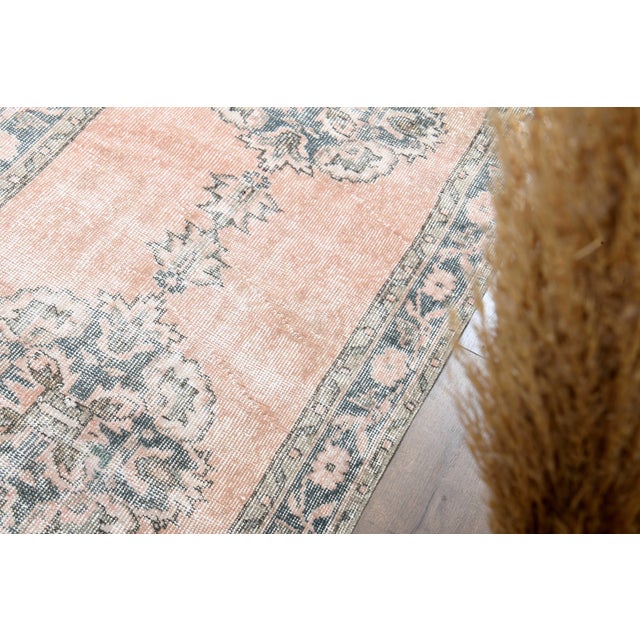 1970s 1970s Vintage Handmade Wool Cotton Orange Runner Rug For Sale - Image 5 of 11