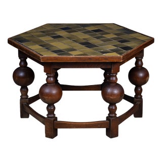 Octagonal Coffee Table in Oak, 1930s For Sale