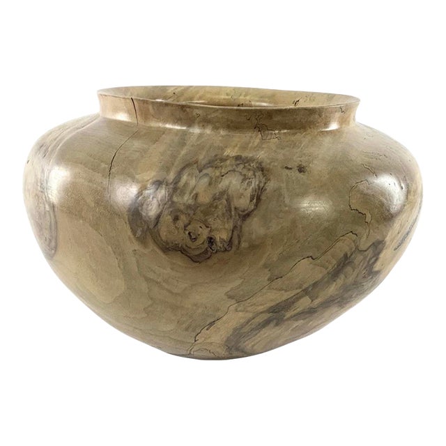 Terry Harvey Hand-Turned Walnut Vase Signed With Care Cards — Large 11.8" Vessel For Sale