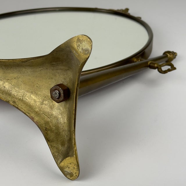 Vintage Tabletop Vanity Mirror in Brass, Italy, 1950s For Sale - Image 16 of 17