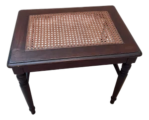 Cane Top Bench Foot Stool Side Table