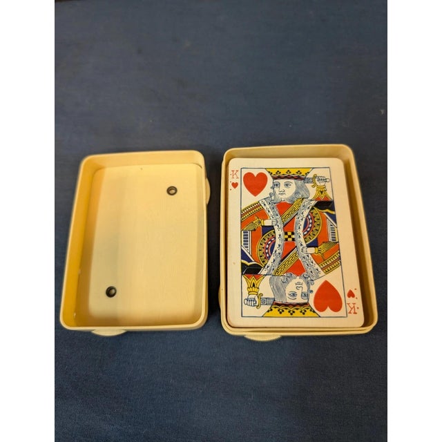 Early 20th Century Celluloid & Sterling Playing Card Holder With Cards For Sale - Image 4 of 4