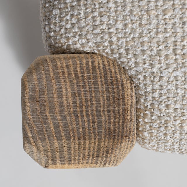 Beige Set of Six 1970s French Beige Oak Dining Chairs with Upholstered Seats For Sale - Image 8 of 15
