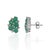 Contemporary Vintage Inspired Emerald & Diamond Cluster Stud Earrings in 925 Silver, a Pair For Sale - Image 3 of 14