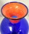 Vintage Handcrafted Signed B.A.G. Barovier & Toso Blue and Red Swirl Murano Art Glass Vase. Approximately 7" x 16"
