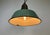 Industrial Green Enamel Factory Lamp with Cast Iron Top, 1960s For Sale - Image 15 of 17