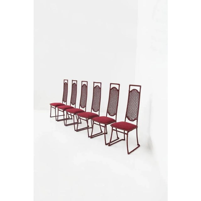 Red Rope Chairs by Marzio Cecchi for Hotel Garda Lake, 1970s, Set of 6 For Sale - Image 10 of 11