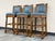Rustic Beautiful Bar Stool Oak Frame Vinyl Seat & Back ~ Set of 3 For Sale - Image 3 of 7