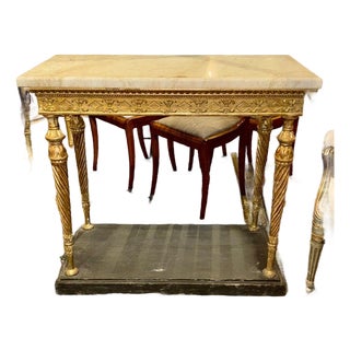 Fine 19th C. Swedish Giltwood and Marble Top Console For Sale