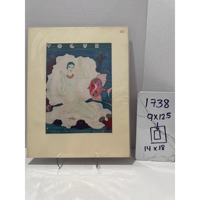 1930s 1933 Original Vogue Cover, July, Eduardo García Benito , Art Deco, Matted For Sale - Image 5 of 5