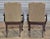 Late 20th Century Late 20th Century Pair of Henredon Mahogany Open Arm Chairs Queen Anne Style Designer Fabric For Sale - Image 5 of 7