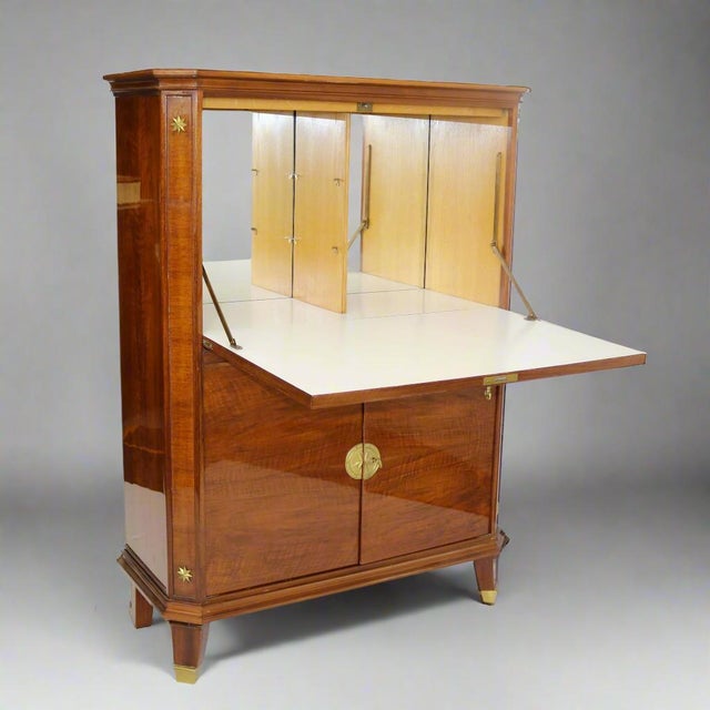 Wood 1930s De Coene Freres Art Deco Period Walnut Bar Belgium For Sale - Image 7 of 7