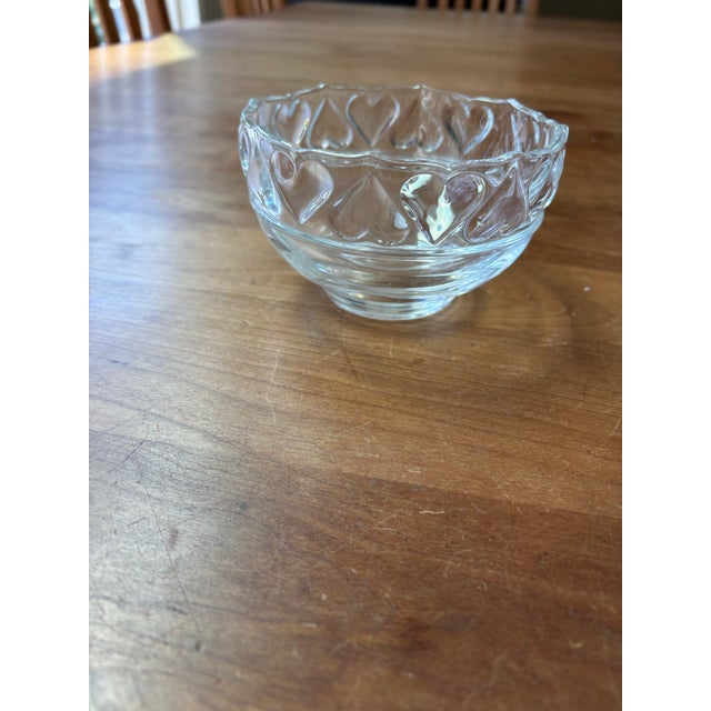 1970s Tiffany Crystal Glass Bowl-Heart Design For Sale - Image 5 of 7
