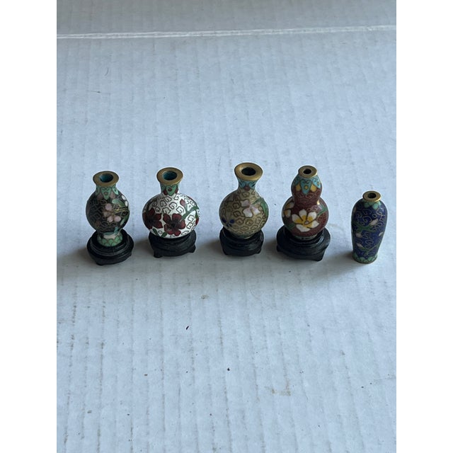 Miniature Cloisonné Vases For Sale - Image 4 of 4