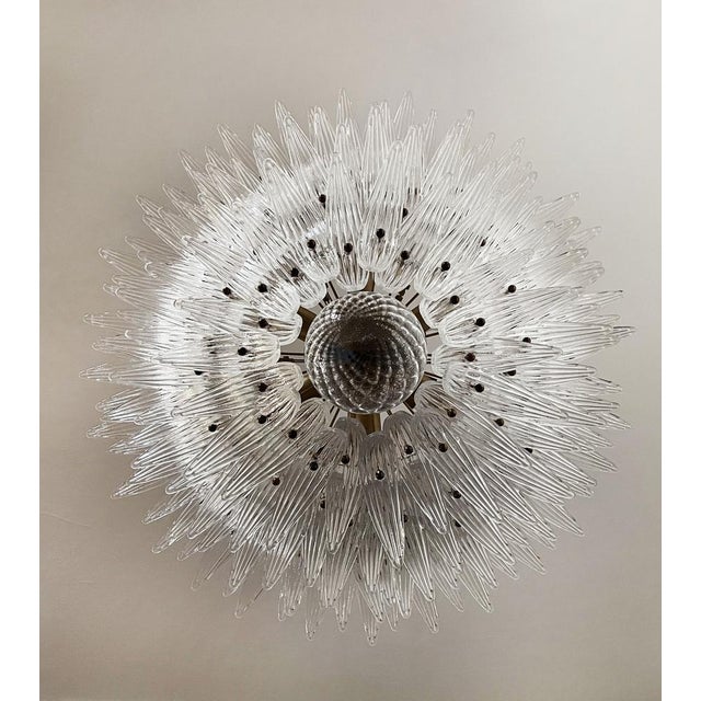 Palmette Chandelier in Clear Glass, 1990s For Sale - Image 6 of 18