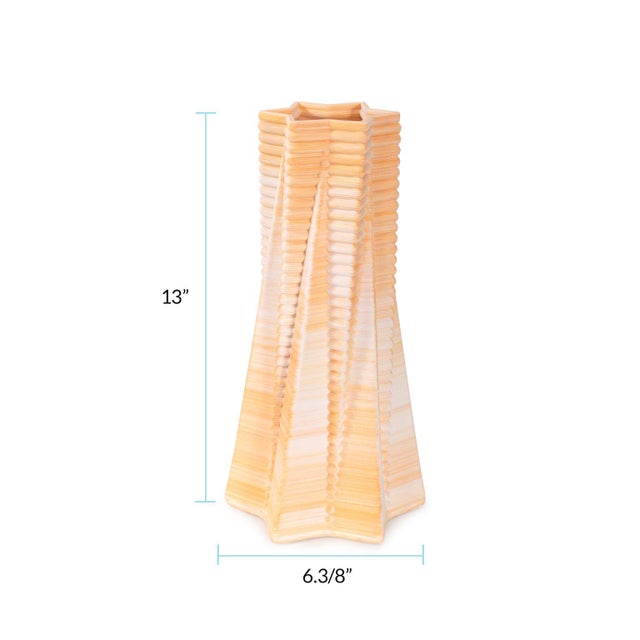Orange Linnet Grooved Vase- Short For Sale - Image 8 of 10