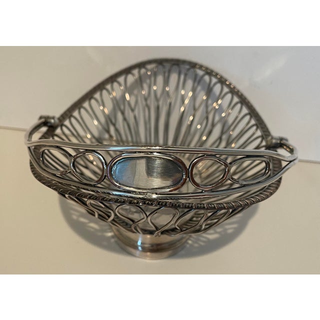 Early 19th Century Early 19th Century Old Sheffield Plate Wirework Basket For Sale - Image 5 of 6