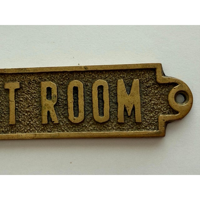 Vintage Solid Brass 'Guest Room Door Sign Plaque For Sale - Image 9 of 12