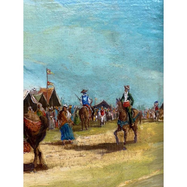 A 19th C. European Oil on Canvas Painting Set in an Ornate Frame For Sale In Los Angeles - Image 6 of 10