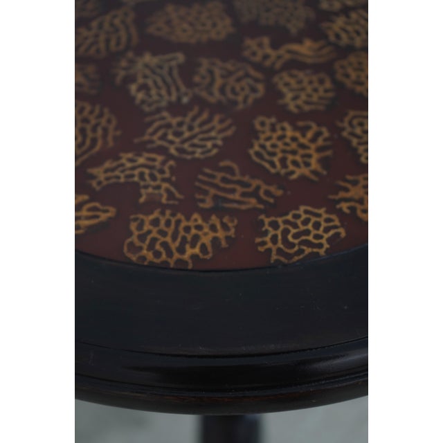 2010s Maitland Smith Clover Decorated Top Occasional Lamp Table For Sale - Image 5 of 13
