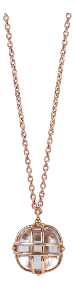 Rock Crystal Square Tumbled Cage Pendant