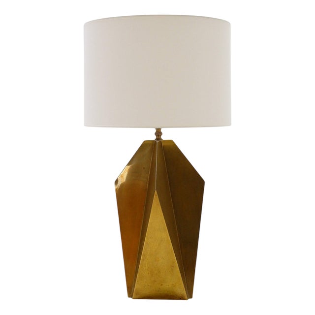 Sculptural Brass Table Lamp, 1960s For Sale
