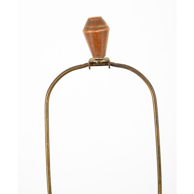 Mid-Century Modern Ceramic Brown White Table Lamps - a Pair For Sale In Sacramento - Image 6 of 12