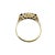Mid-Century Modern Vintage 18k Yellow Gold 3 Stone Diamond & Sapphire Ring, Size 6.5 For Sale - Image 3 of 6