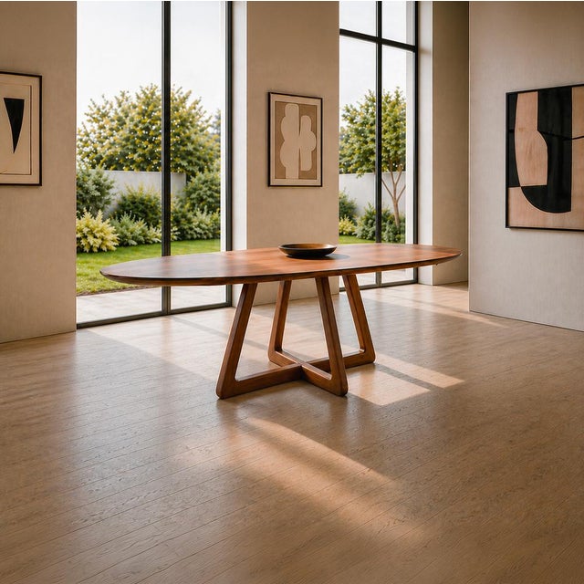 Wood Axis Wood Dining Table by Greyge For Sale - Image 7 of 11