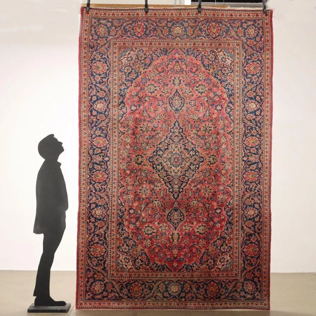 Keshan rug in cotton and wool, large knot, hand made. This piece is attributed to the mentioned designer/maker. It has no...