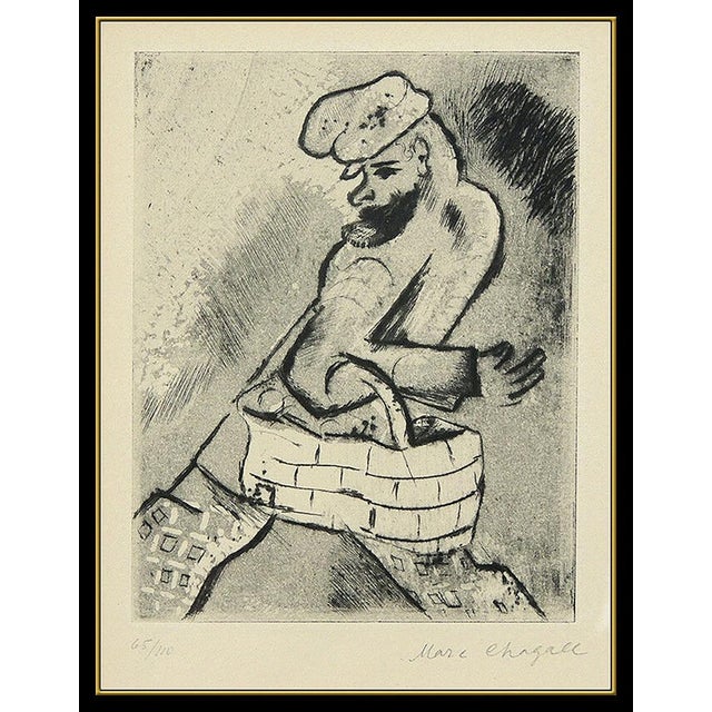 Surrealism 1920s Man with a Basket, Marc Chagall For Sale - Image 3 of 7