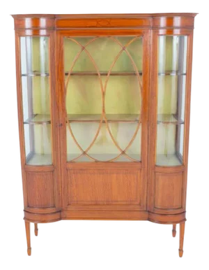 Sheraton Display Cabinet Satinwood Revival Bookcase 1880