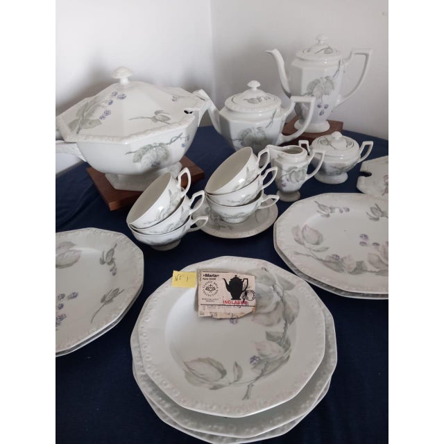 1970s Porcelain With Black Berries Branch - Set 72 Pieces For Sale - Image 18 of 18
