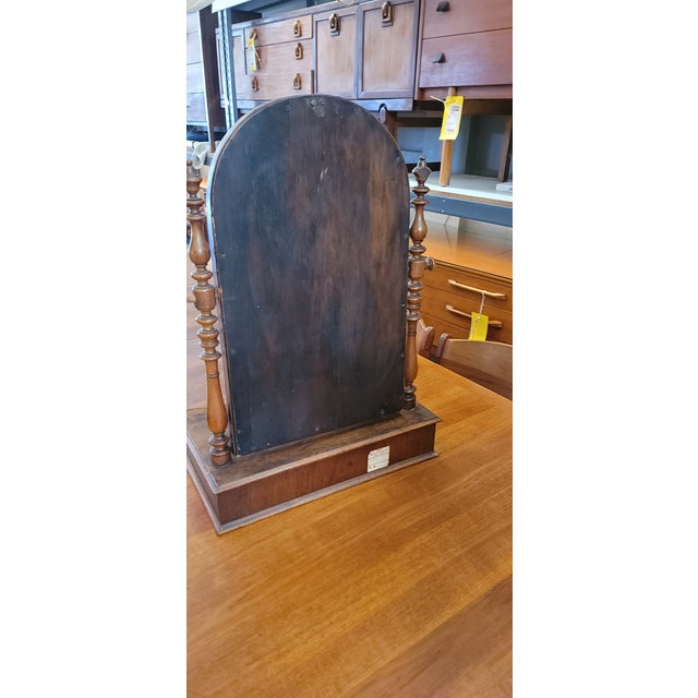 Mid 19th Century Victorian Burl Walnut Vanity Mirror With Drawer 1860's For Sale - Image 5 of 8