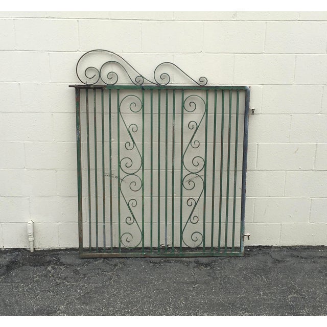 1940s Vintage /Antique Wrought Iron Garden Gate For Sale - Image 5 of 6