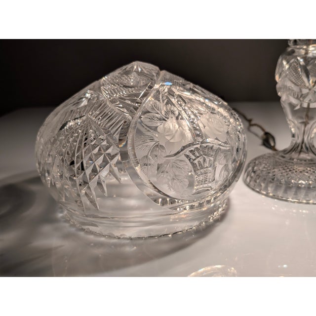 Art Deco French Cut Crystal Mushroom Table Lamp, 1920s For Sale - Image 10 of 18