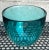 Vintage art glass decorative objet bowl by Orrefors Sweden. Thick turquoise crystal glass in beautiful condition with...