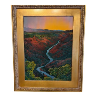 Joanna Overkamp Southwestern Gouache Painting, “Beneath the Setting Sun” For Sale