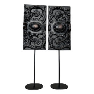 Vintage Wood Sculptures, 1890s, Set of 2 For Sale