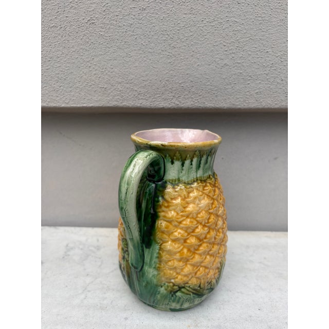 19th Century Majolica English Pineapple Pitcher For Sale - Image 4 of 5