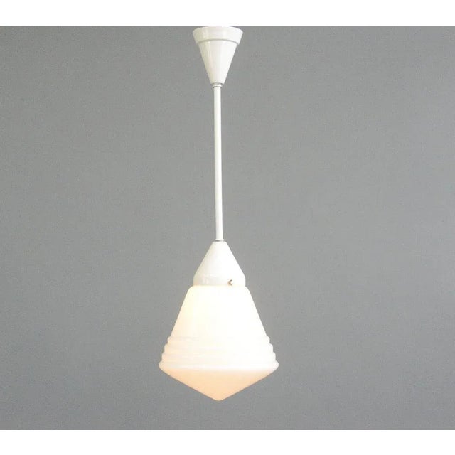 Conical Phillips Opaline Light, 1920s For Sale - Image 6 of 8