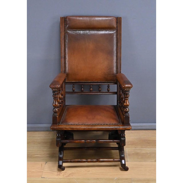 Early 20th Century Mahogany Rocking Chair, England For Sale - Image 4 of 18