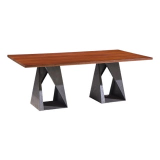 Darryl Carter for Baker Milling Road Mahogany and Iron Dining Table For Sale