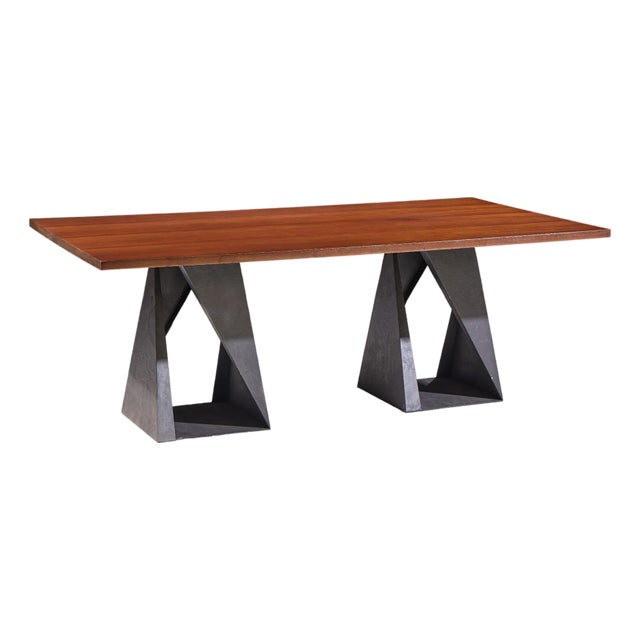 Darryl Carter for Baker Milling Road Mahogany and Iron Dining Table For Sale