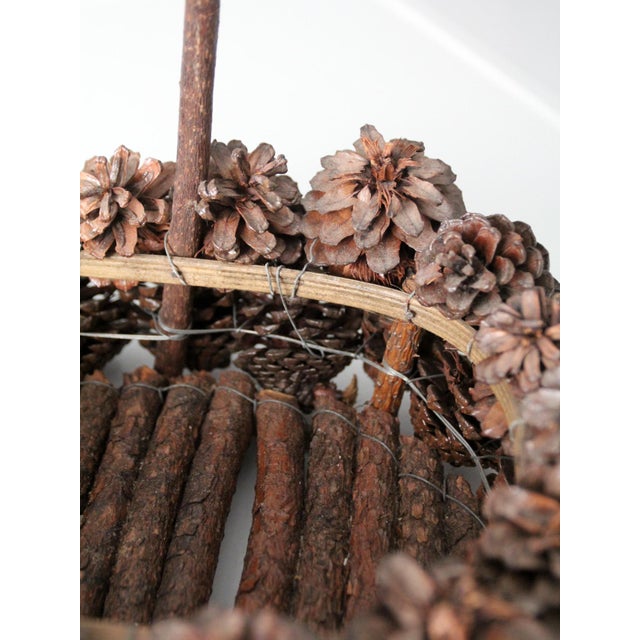 Vintage Handmade Pinecone Basket For Sale - Image 15 of 15
