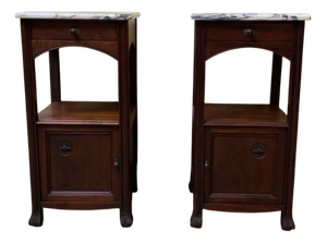 Antique Art Nouveau Bedside Tables, 1910, Set of 2