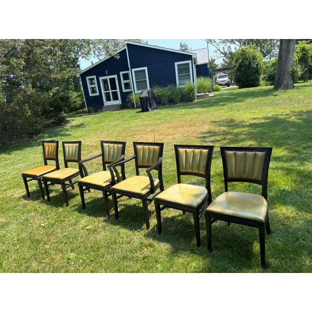 Ornamental & Decorative Materials Vintage Wisconsin Chair Co. Dining Table + 6 Chairs – Made in Usa For Sale - Image 7 of 11