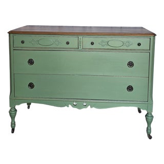 Vintage Green Dresser, 1930, Boho, Eclectic Style For Sale